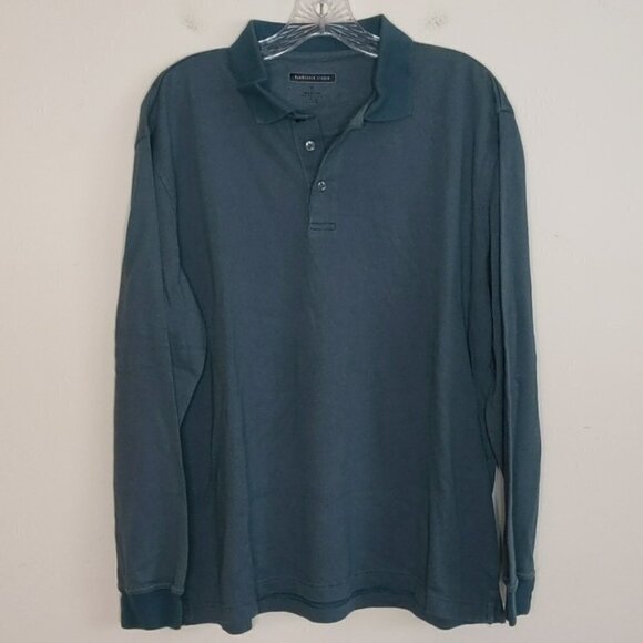 Van Heusen Studio Blue Long Sleeve Polo Shirt - Picture 1 of 3